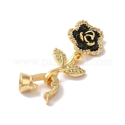 Brass Micro Pave Cubic Zirconia Fold Over Clasps&nbsp;KK-B098-05G-01