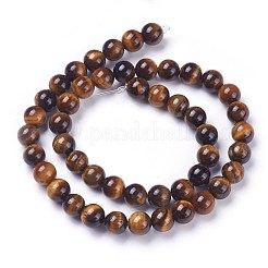ラウンドタイガーアイビーズ連売り  グレードAB +  ダークチソウ  8mm  穴：1mm  約46~48個/連  15インチ&nbsp;X-Z0RQT012