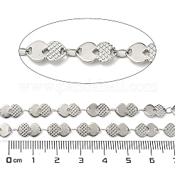 変色しにくい304ステンレススチール製ハートリンクチェーン  ハンダ付け  スプールで  ステンレス鋼色  10.5x6x0.8mm&nbsp;CHS-E031-02P