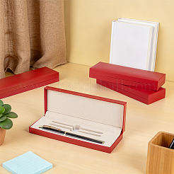 プラスチックペンギフト梱包箱  長方形  レッド  17.4x6.3x2.65cm&nbsp;CON-WH0001-85B-02