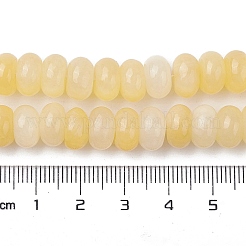 天然石イエロージェイド翡翠ビーズ連売り  ロンデル  9.5~10x5~5.5mm  穴：1.5mm  約36個/連  7.72''（19.6センチメートル）&nbsp;G-K359-A01-01