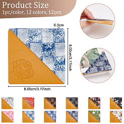 12Pcs 12 Style Printed Imitation Leather Page Corners&nbsp;AJEW-GO0001-11