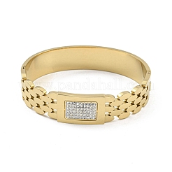 304 Stainless Steel Pave Crystal Rhinestone Hollow Out Hinged Bangles for Women&nbsp;BJEW-D044-06C-01G