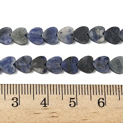 天然石ソーダライトビーズ連売り  艶消し  ハート  6x6.5x2.5mm  穴：0.8mm  約75~76個/連  15.12''~15.16''（38.4~38.5センチメートル）&nbsp;G-A272-A01-07