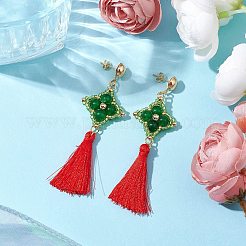 Natural Malaysia Jade Stud Earrings&nbsp;EJEW-MZ00282-01