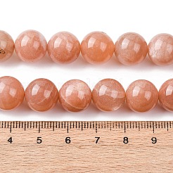 天然石サンストーンビーズ連売り  ラウンド  12~12.5mm  穴：1mm  約33個/連  15.75''（40センチメートル）&nbsp;G-H343-D12-12mm