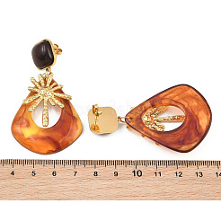 304 Stainless Steel & Resin Stud Dangle Earrings for Women&nbsp;SA-CBA717A-01G-04