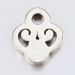 合金チャーム  ハート  鉛フリー及びカドミウムフリー  アンティークシルバー  10x8x2mm  穴：1.5mm&nbsp;EA10673Y