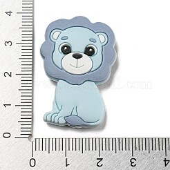 シリコーン焦点ビーズ  ライオン  34x23x7.2mm  穴：2mm&nbsp;SIL-R146-01C