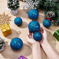 6Pcs 2 Styles Glass Mosaic Foam Ball Christmas Decorations&nbsp;AJEW-UN0002-83B