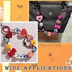 ハロウィンUVメッキアクリルビーズ20種類5個  ラウンド＆キューブ  ミックスカラー  15~16x15~16x15~16mm  穴：2.8~3mm  4個/スタイル&nbsp;OACR-YW0003-80