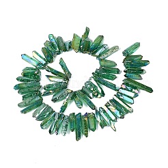 Spray Painted Electroplate Natural Quartz Crystal Points Beads Strands&nbsp;G-Q610-02E