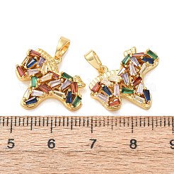 Brass Pave Colorful Cubic Zirconia Pendants&nbsp;KK-A304-04G