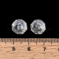 電気メッキされた透明な丸いガラスビーズ  多面カット  ミックスカラー  10mm  穴：1.6mm&nbsp;GL-CBA6A73-01