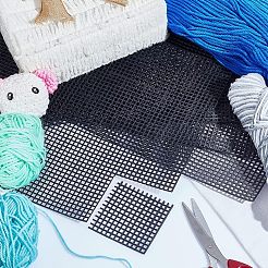 プラスチック メッシュ キャンバス シート  財布テンプレート  毛糸作りに  ニットとかぎ針編みのプロジェクト  長方形  ブラック  32.6x49.9x0.17cm&nbsp;FIND-WH0117-98A