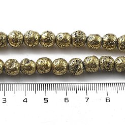 Electroplated Natural Lava Rock Beads Strands&nbsp;G-A251-E01-01A