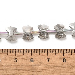 電気メッキガラスビーズ  パール光沢メッキ  多面カット  蝶結び  グレー  10x7x3.5mm  穴：0.9mm  約49~51個/連  18.90~20.47インチ（48~52cm）&nbsp;EGLA-F163-01-PL03