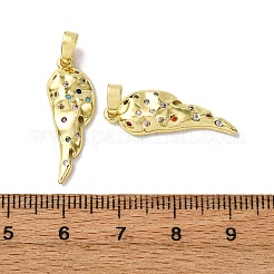 Brass Micro Pave Cubic Zirconia Pendants&nbsp;KK-F911-22G