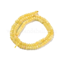 染め天然マレーシアジェイド翡翠ロンデルビーズ連売り  多面カット  ゴールド  4x2~3mm  穴：1mm  約110~115個/連  14インチ&nbsp;G-E316-2x4mm-47