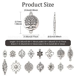 30Pcs 15 Styles Tibetan Style Alloy Links Connector Charms&nbsp;TIBE-FS0003-33