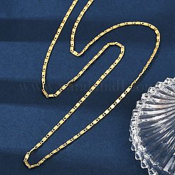 Brass Textured Oval Link Chain Necklaces&nbsp;NJEW-H053-01B-G01