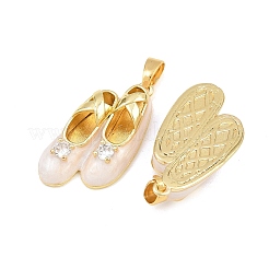 Brass Micro Pave Clear Cubic Zirconia Pendants&nbsp;CU-CBA9AB3-03G-01