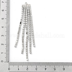 ラインストーン付き合金カップチェーンタッセルペンダント  プラチナ  68x10.5mm  穴：1.6mm&nbsp;EJEW-B036-04P