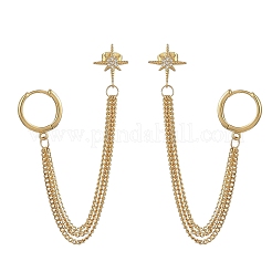 Chain Shape Brass Hoop Dangle Earrings&nbsp;EJEW-JE07407
