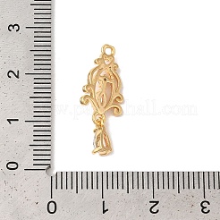 真鍮マイクロパヴェクリアキュービックジルコニアペンダント  ニッケルフリー  心の涙  18KGP本金メッキ  24x10x3mm  穴：1.4mm&nbsp;KK-M294-25G