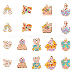 36Pcs 9 Styles Easter Alloy Enamel Pendants&nbsp;ENAM-TA0003-91