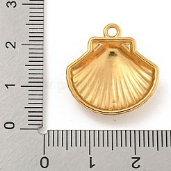 イオンプレーティング（IP）304ステンレスペンダント  貝殻の形のチャーム  18KGP本金メッキ  21x20.5x5mm  穴：2mm&nbsp;STAS-I307-504G