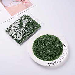 12/0 ガラスシードビーズ  銀並ぶ丸い穴  ラウンド  ライムグリーン  2mm  穴：1mm  約30000ビーズ/ポンド&nbsp;SEED-A005-2mm-27