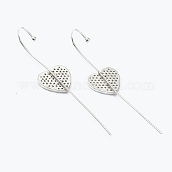 Brass Micro Pave Clear Cubic Zirconia Ear Wrap Crawler Hook Earrings&nbsp;EJEW-H125-06P