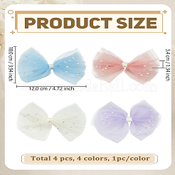 4Pcs 4 Colors Bowknot Polyester Alligator Hair Clips&nbsp;PHAR-LP0002-38