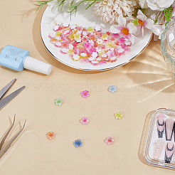 樹脂製桜カボション100個  ネイルアートデコレーション  ミックスカラー  9.5x11x4mm&nbsp;MRMJ-ME0001-07
