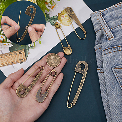 5Pcs 5 Styles Zinc Alloy Safety Pins&nbsp;JEWB-AR0001-27A