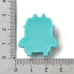 漫画少年不透明樹脂デコデンカボション  ターコイズ  28x26x8.5mm&nbsp;RESI-C045-03A