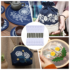 綿かぎ針編み糸 2袋  刺繍糸  レース手編み用の糸  ホワイト  1.4mm  約8.20ヤード（7.5m）/かせ  5 かせ/バッグ&nbsp;DIY-DJ0005-17B