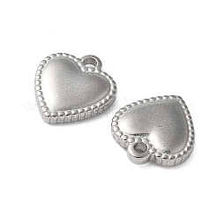 304ステンレスペンダント  ハートチャーム  ステンレス鋼色  14.5x13x3mm  穴：1.8mm&nbsp;STAS-I330-037P