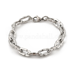 女性用304ステンレススチールダップチェーンブレスレット  ステンレス鋼色  8-1/2インチ（21.7cm）&nbsp;BJEW-F488-61P