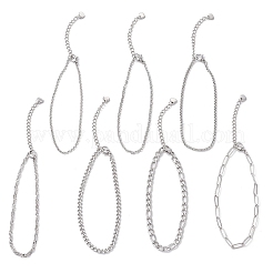 7Pcs 304 Stainless Steel Figaro Chains & Venetian Chains & Water Wave Chains & Cable Chains & Rolo Chains & Bracelets for Women&nbsp;BJEW-JB12773