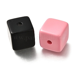 スプレープリントアクリルビーズ  キューブ  ミックスカラー  16x15.5x15.5mm  穴：3mm&nbsp;OACR-R002-04A