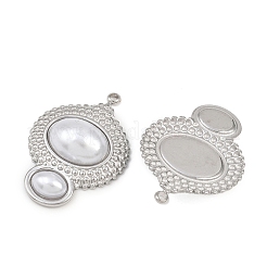 304 Stainless Steel & ABS Plastic Imitation Pearl Pendants&nbsp;STAS-Z166-15P
