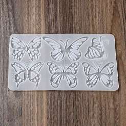 蝶の模様の長方形の DIY ペンダント シリコン型  UVレジン用  エポキシ樹脂工芸品作り  ホワイト  134x242x6.5mm  内径：60~62x58~108mm&nbsp;DIY-G114-04