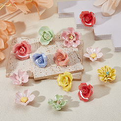 13Pcs Handmade Porcelain Beads&nbsp;PORC-HS0001-14