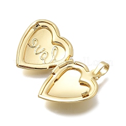 Valentine's Day Brass Heart Locket Pendants&nbsp;KK-D431-035G-G