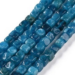 天然石クォーツビーズ連売り  染め＆加熱  キューブ  ミックスカラー  5~7x5~7x5~7mm  穴：0.8mm  約66~71個/連  14.80~ 15.08インチ(37.6~38.3cm)&nbsp;G-C023-09