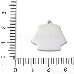 304ステンレスペンダント  アカデミックドレスのチャーム  艶出し  ステンレス鋼色  20x22x1.5mm  穴：1.9mm&nbsp;SA-CBAE115-02P