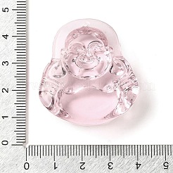 ガラスチャーム  仏陀の姿  ピンク  39x36x14mm  穴：1mm&nbsp;GLAA-C033-03B