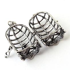 Rack Plating Brass Cage Pendants&nbsp;KK-Q402-14AS